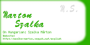 marton szalka business card