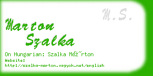 marton szalka business card